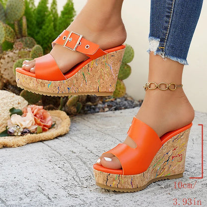 SUNSET WEDGE SANDALS