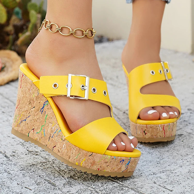 SUNSET WEDGE SANDALS