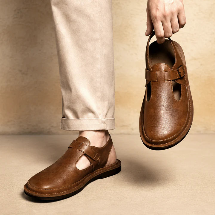 ELMWOOD LEATHER MULE SANDALS