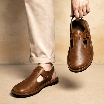 ELMWOOD LEATHER MULE SANDALS