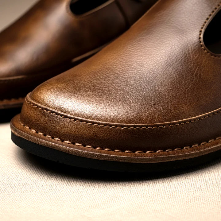 ELMWOOD LEATHER MULE SANDALS