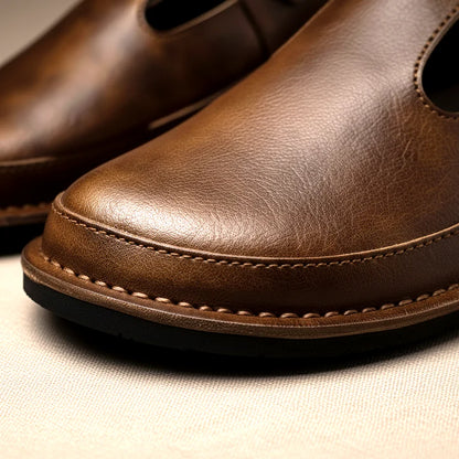 ELMWOOD LEATHER MULE SANDALS