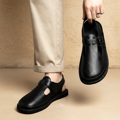 ELMWOOD LEATHER MULE SANDALS